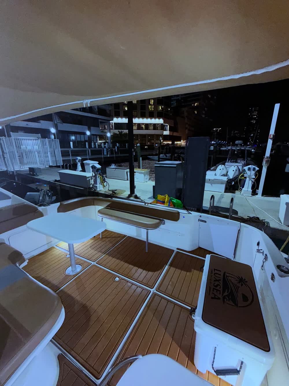 Looking forward from the helm seat